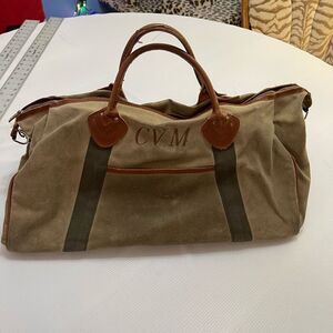 L.L. Bean Vintage Distressed Monogramed Duffle Bag